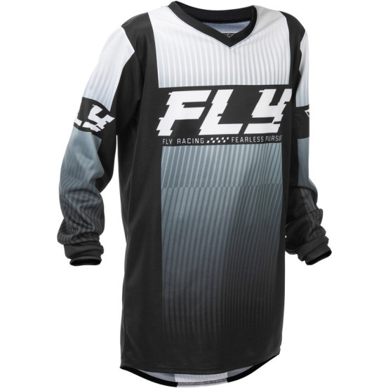 Maillot cross enfant Fly Racing 2026 F-16 - Noir Blanc
