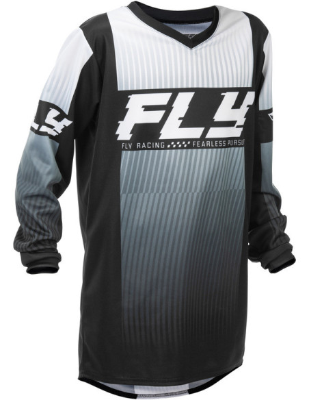 Maillot cross enfant Fly Racing 2026 F-16 - Noir Blanc