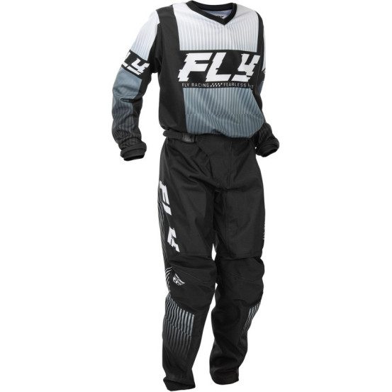 Maillot cross enfant Fly Racing 2026 F-16 - Noir Blanc