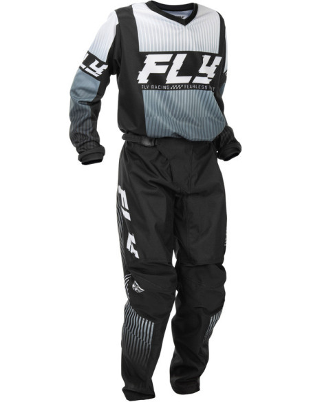 Maillot cross enfant Fly Racing 2026 F-16 - Noir Blanc