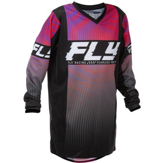 Maillot cross enfant Fly Racing 2026 F-16 - Noir Rouge Violet