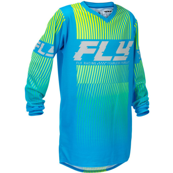 Maillot cross enfant Fly Racing 2026 F-16 - Bleu Jaune Fluo