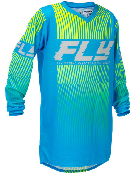 Maillot cross enfant Fly Racing 2026 F-16 - Bleu Jaune Fluo