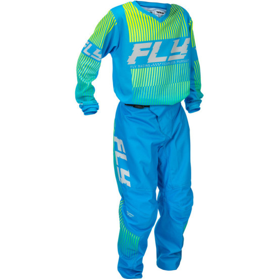 Maillot cross enfant Fly Racing 2026 F-16 - Bleu Jaune Fluo