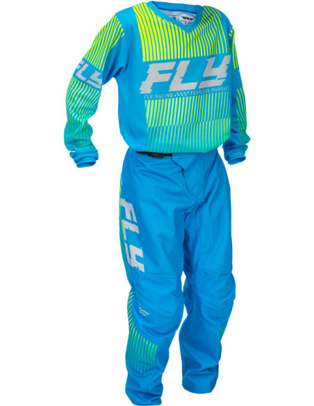 Maillot cross enfant Fly Racing 2026 F-16 - Bleu Jaune Fluo