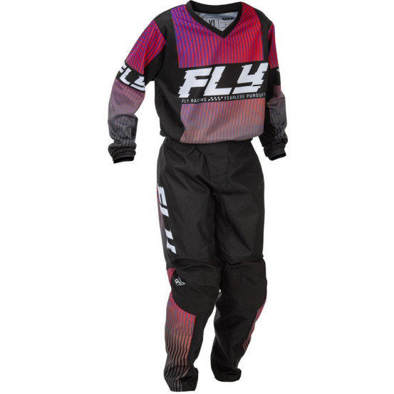 Pantalon cross enfant Fly Racing 2026 F-16 - Noir Rouge Violet