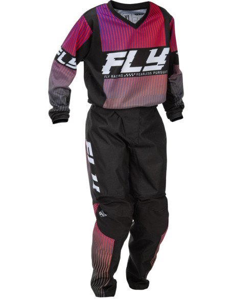 Pantalon cross enfant Fly Racing 2026 F-16 - Noir Rouge Violet