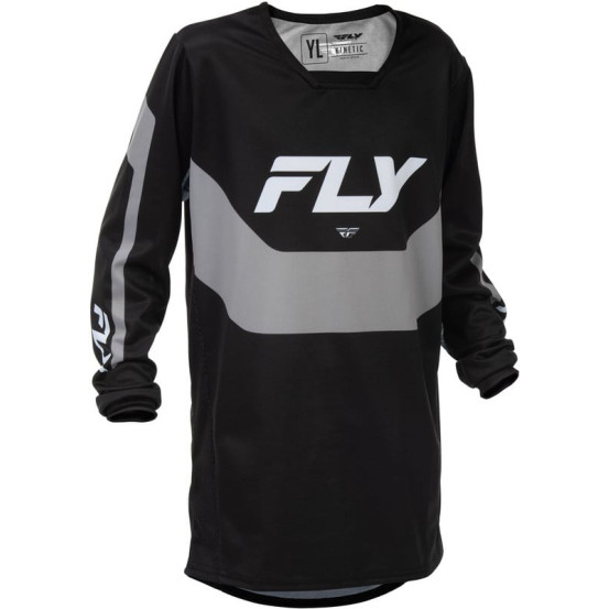 Maillot cross enfant Fly Racing 2026 Kinetic - Noir Gris