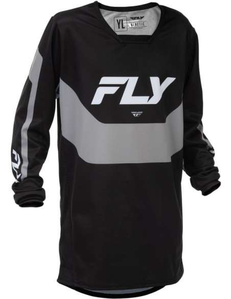 Maillot cross enfant Fly Racing 2026 Kinetic - Noir Gris