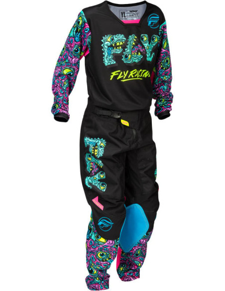 Pantalon cross enfant Fly Racing 2026 Kinetic - Noir - Multicolore