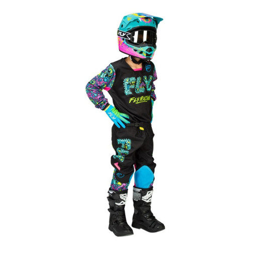 Pantalon cross enfant Fly Racing 2026 Kinetic - Noir - Multicolore