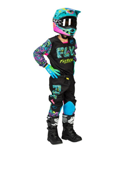 Pantalon cross enfant Fly Racing 2026 Kinetic - Noir - Multicolore