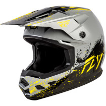 Casque enfant cross Fly Racing Kinetic - Drip - Gris Noir Jaune