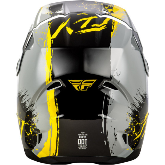 Casque enfant cross Fly Racing Kinetic - Drip - Gris Noir Jaune