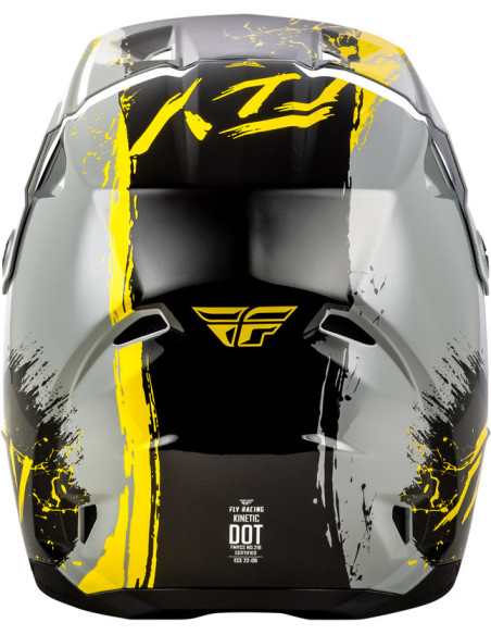 Casque enfant cross Fly Racing Kinetic - Drip - Gris Noir Jaune