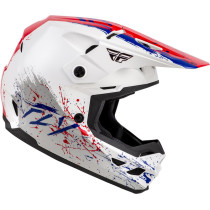 Casque enfant cross Fly Racing Kinetic - Drip - Rouge Blanc Bleu 2