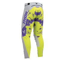 Pantalon moto enfant Thor 2026 Launchmode Bleach - Blanc Violet Jaune 2
