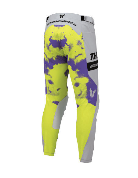 Pantalon moto enfant Thor 2026 Launchmode Bleach - Blanc Violet Jaune