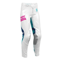 Pantalon moto enfant Thor 2026 Launchmode Bleach - Blanc Bleu