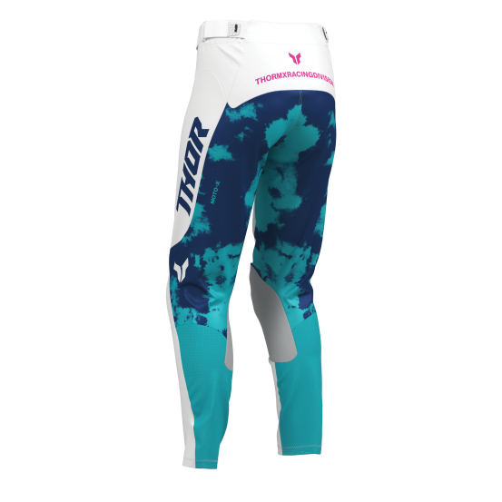 Pantalon moto enfant Thor 2026 Launchmode Bleach - Blanc Bleu