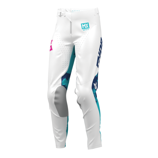 Pantalon moto enfant Thor 2026 Launchmode Bleach - Blanc Bleu