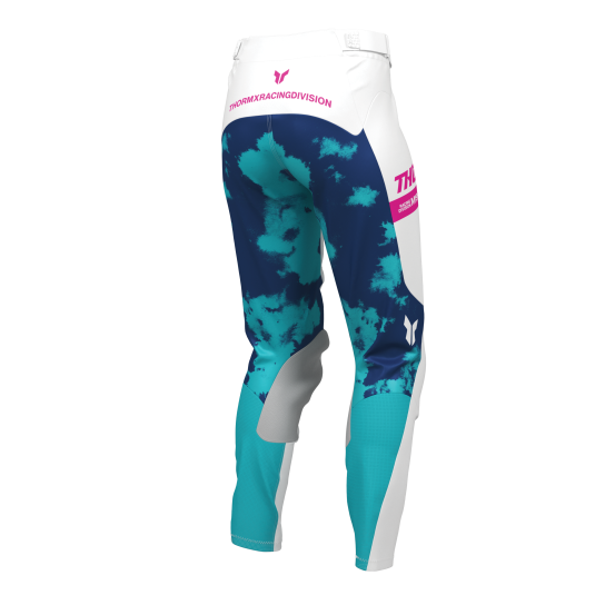 Pantalon moto enfant Thor 2026 Launchmode Bleach - Blanc Bleu