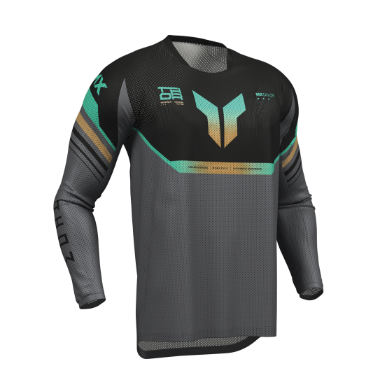Maillot cross homme Thor 2026 Launchmode Vented Raptor - Noir Gris Bleu