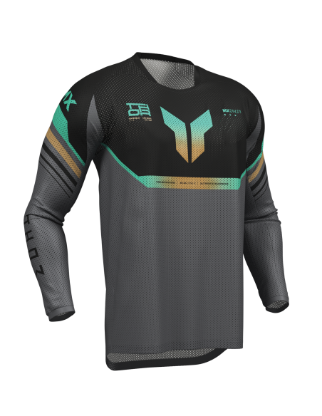 Maillot cross homme Thor 2026 Launchmode Vented Raptor - Noir Gris Bleu