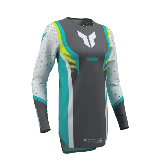 Maillot cross femme Thor 2026 Sportmode Velocity - Gris Bleu