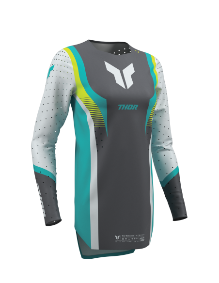 Maillot cross femme Thor 2026 Sportmode Velocity - Gris Bleu