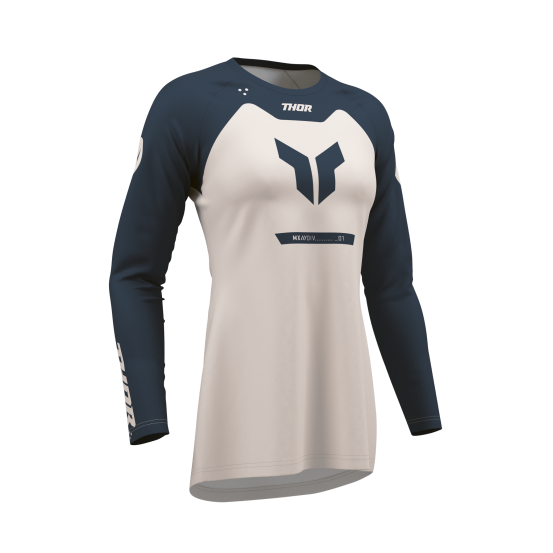 Maillot cross femme Thor 2026 Ridemode Menace - Blanc Bleu