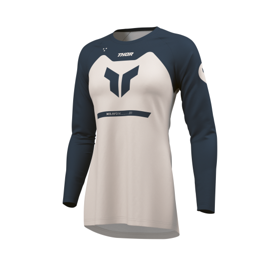 Maillot cross femme Thor 2026 Ridemode Menace - Blanc Bleu
