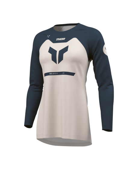 Maillot cross femme Thor 2026 Ridemode Menace - Blanc Bleu