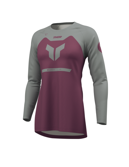 Maillot cross femme Thor 2026 Ridemode Menace - Violet Gris