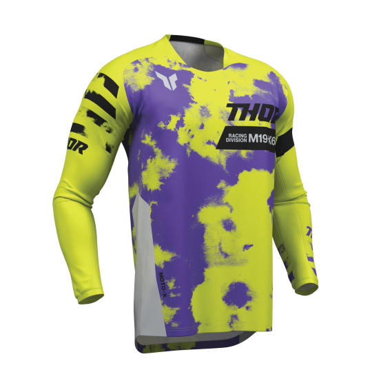 Maillot cross enfant Thor 2026 Launchmode Bleach - Jaune Violet