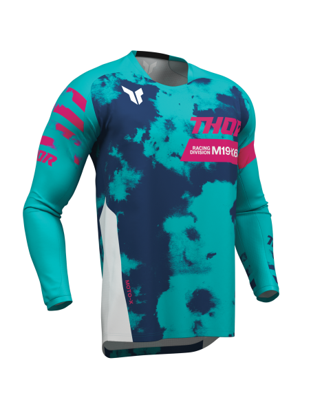 Maillot cross enfant Thor 2026 Launchmode Bleach - Bleu Rouge
