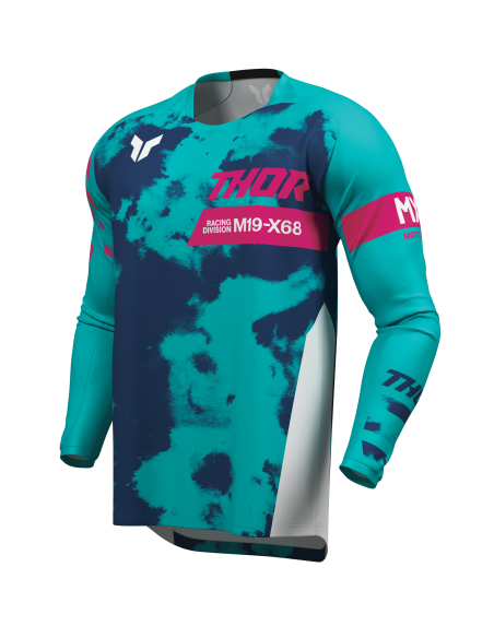 Maillot cross enfant Thor 2026 Launchmode Bleach - Bleu Rouge