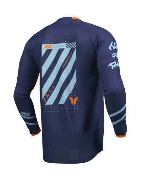 Maillot cross enfant Thor 2026 Launchmode Futura - Bleu Orange