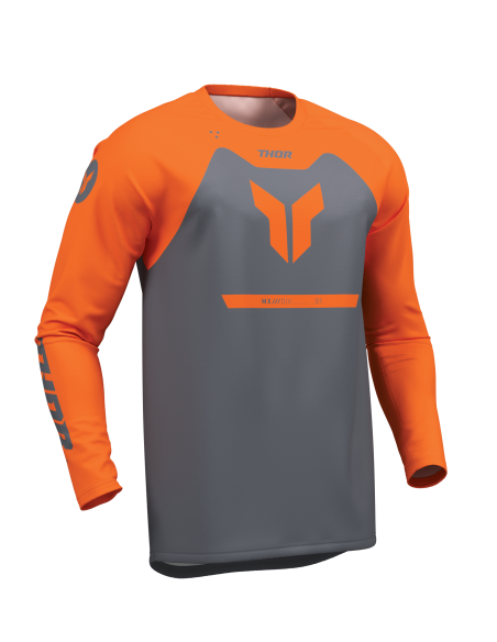 Maillot cross enfant Thor 2026 Ridemode Menace - Gris Orange