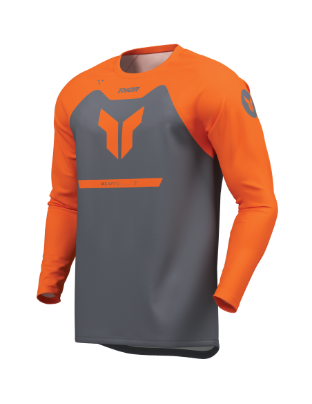 Maillot cross enfant Thor 2026 Ridemode Menace - Gris Orange