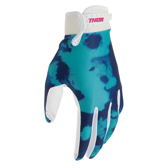 Gants cross homme Thor 2026 Launchmode Bleach - Bleu Blanc