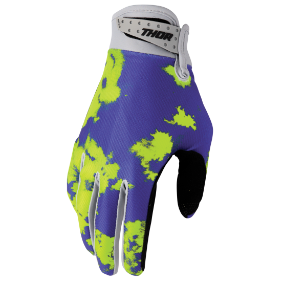 Gants cross enfant Thor 2026 Launchmode Bleach - Violet Jaune