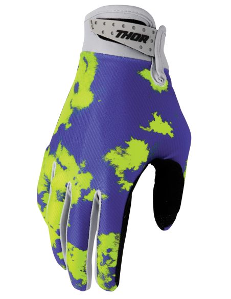 Gants cross enfant Thor 2026 Launchmode Bleach - Violet Jaune