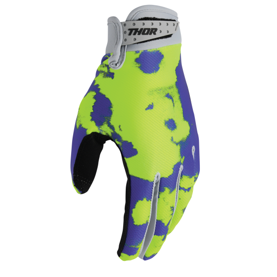 Gants cross enfant Thor 2026 Launchmode Bleach - Violet Jaune