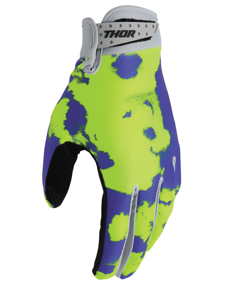 Gants cross enfant Thor 2026 Launchmode Bleach - Violet Jaune