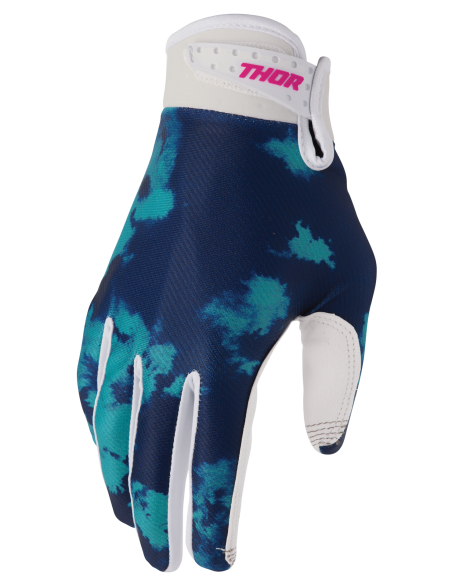 Gants cross enfant Thor 2026 Launchmode Bleach - Bleu Blanc