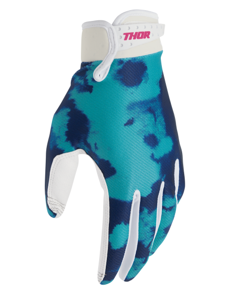 Gants cross enfant Thor 2026 Launchmode Bleach - Bleu Blanc