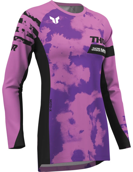 Maillot cross femme Thor 2026 Launchmode Bleach - Noir Gris Rose