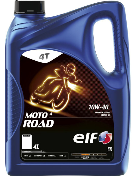 ELF 10W40 MOTO 4 ROAD - 4 litres - Huille moteur synthétique 4T