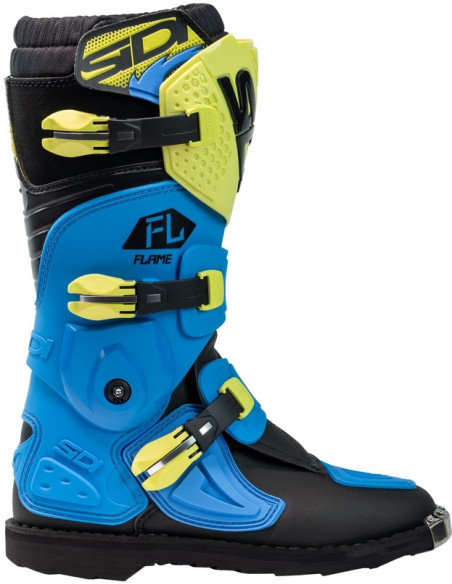 Bottes moto cross enfant Sidi 2026 Flame -Bleu & Jaune